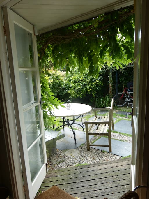 Looking out to the patio garden