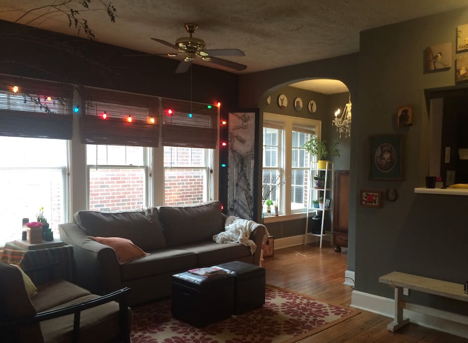 Living room view 1: A great place to relax, listen to records, and watch Netflix or Amazon Prime from my Roku.