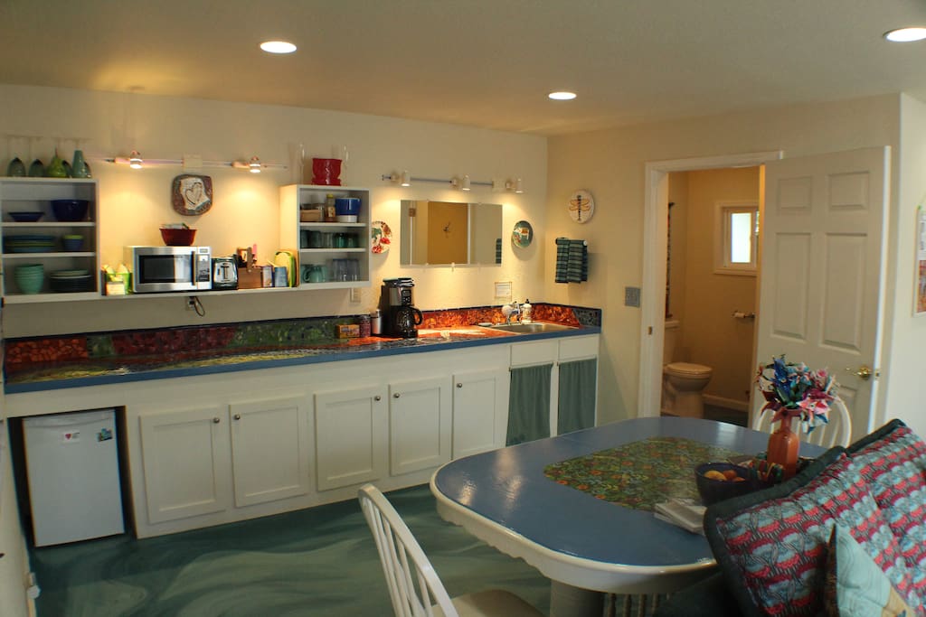 Art is everywhere in Dragonfly cottage.