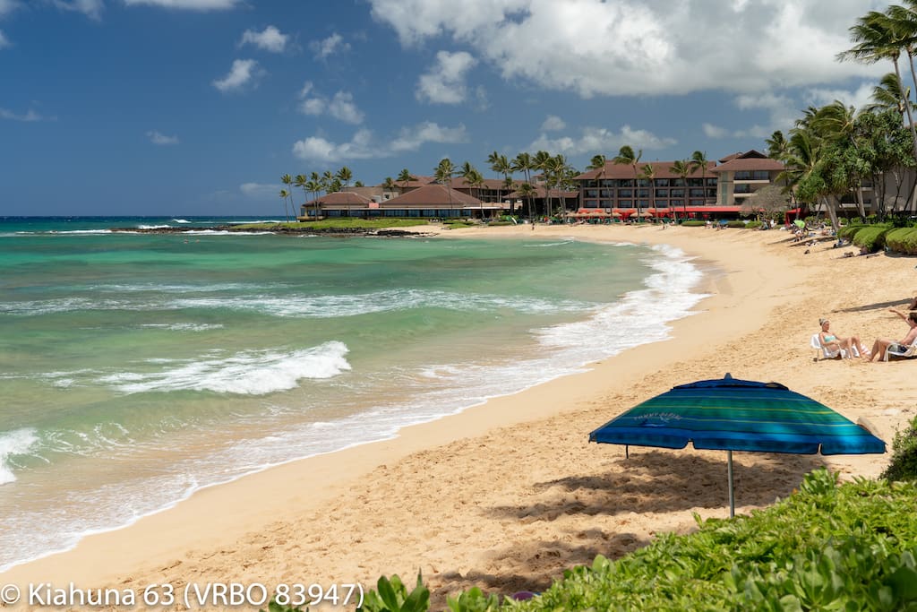 Kiahuna Beach in front of Kiahuna Plantation Resort