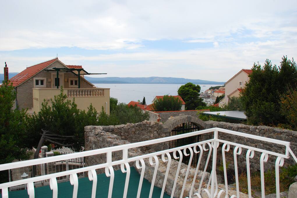 The sea view from the upper terrace