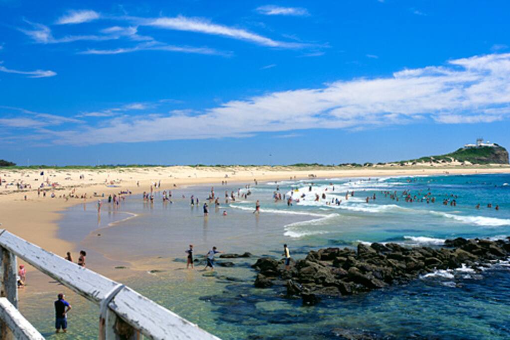 Short walk to Nobby's Beach and lighthouse