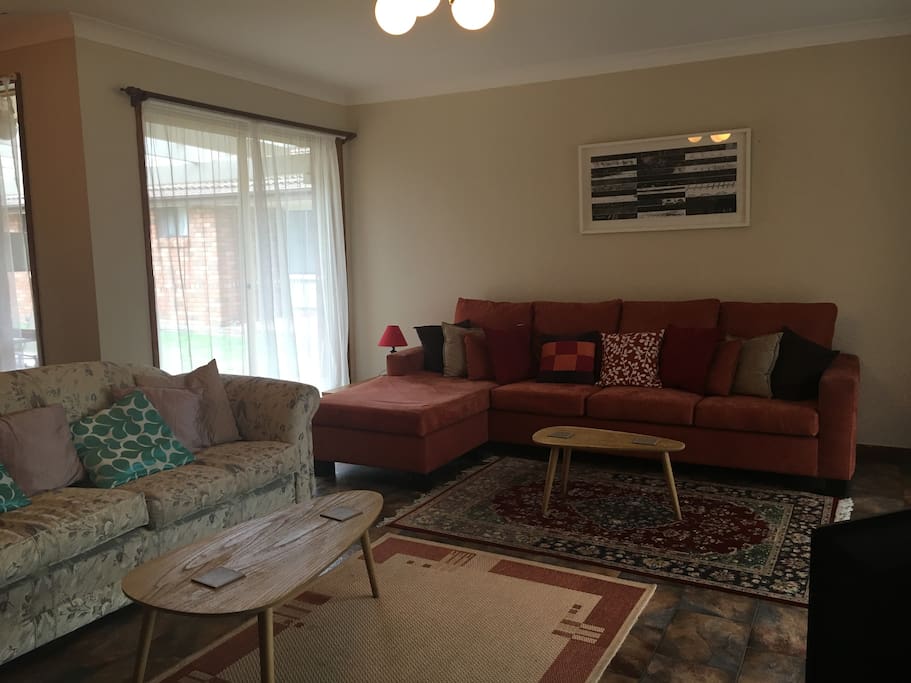 Large and comfortable lounge room with TV, DVD and Foxtel