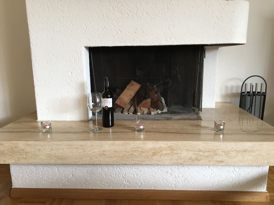 Enjoy a nice glass of wine in front of the fire