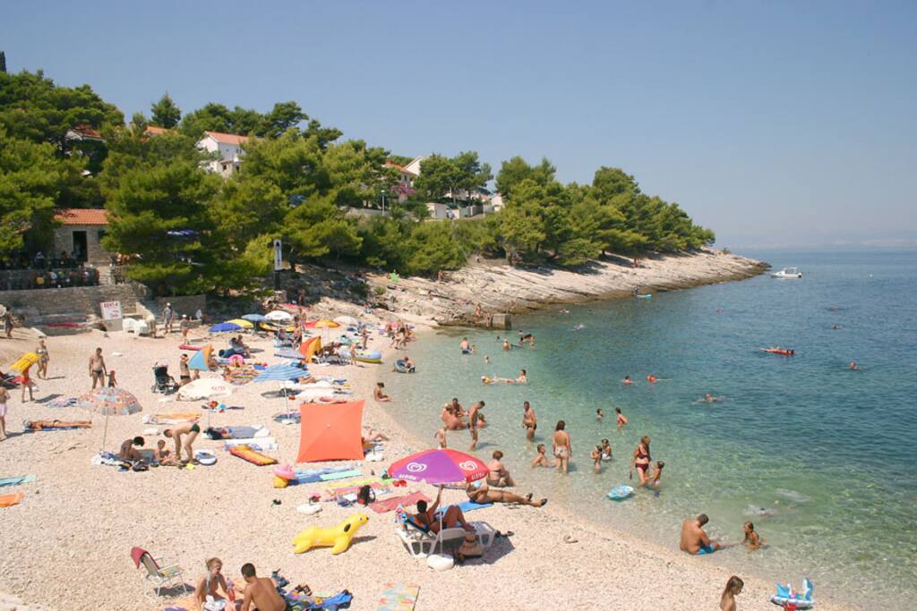 Beach immediately below the villa