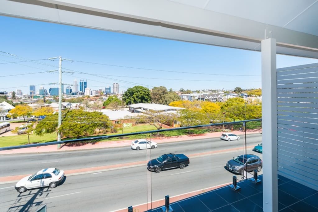 City view from balcony