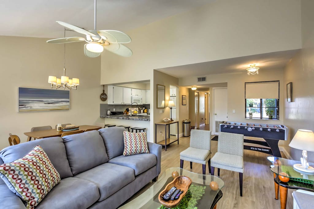 The interior is well-appointed with modern appliances and updates throughout.