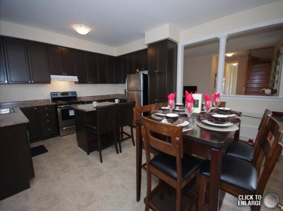 main level kitchen with combined dining area