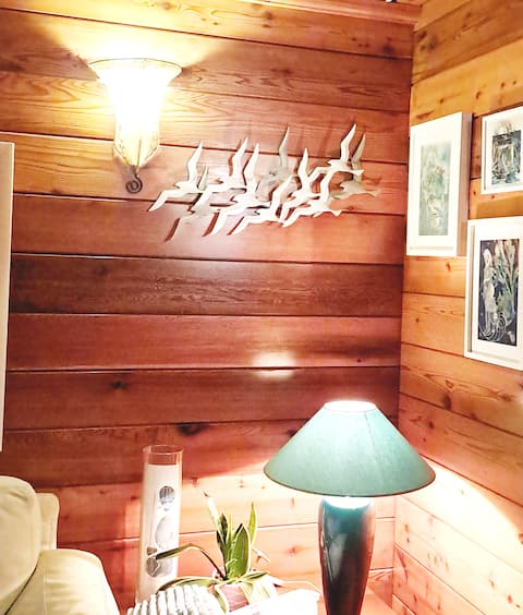 Popular Airbnb listing: Rent wooden house near ocean, 6 people. in Fouesnant