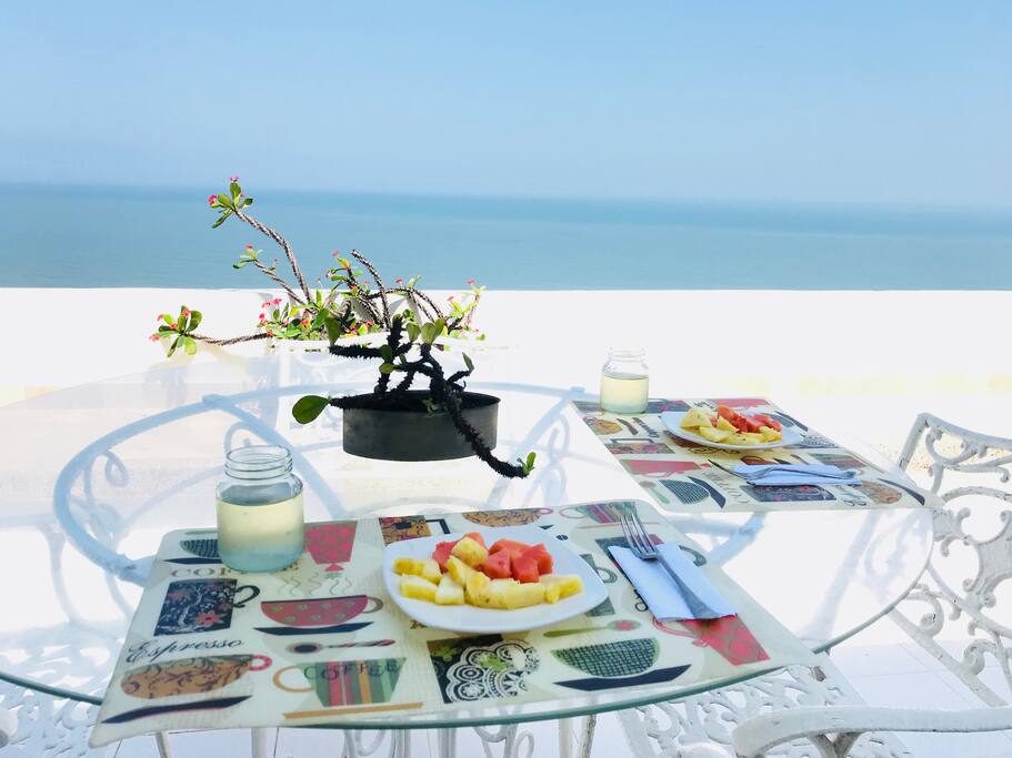 Desayuno con hermosa vista
