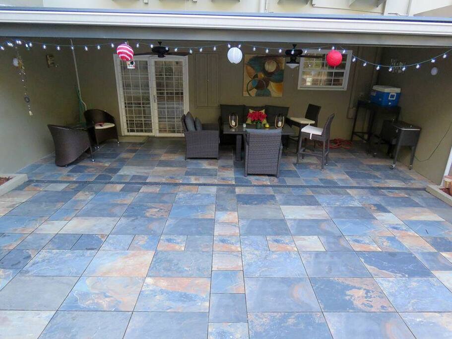 Spacious back porch