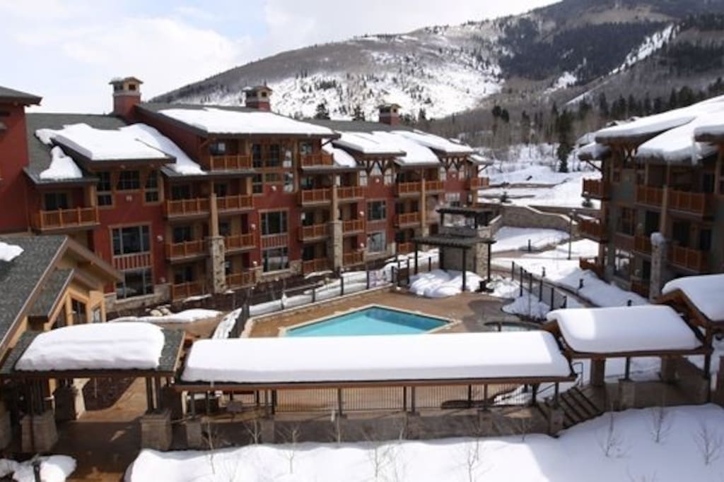 Central Court Yard with some of the 355" average snow