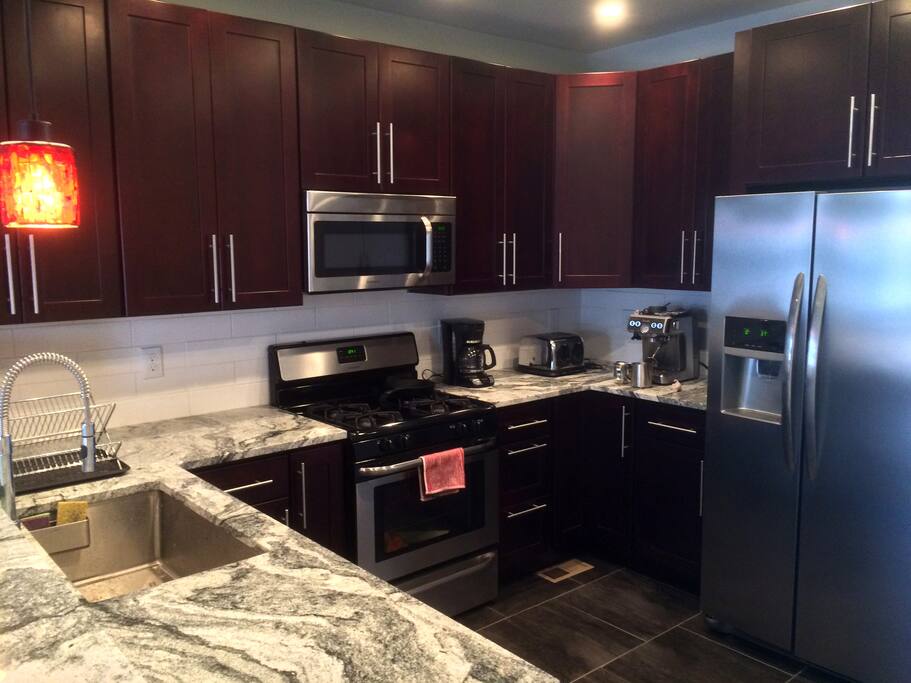 Guests have full access to the kitchen. It is stocked with most dishes and tools needed for even the most elaborate feast.