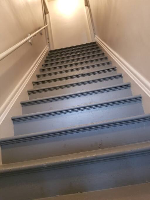 Hold the railing as a precaution...