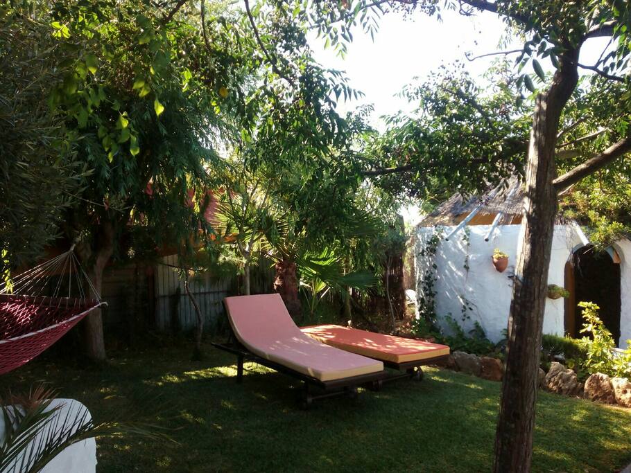 jardín con aseo afuera