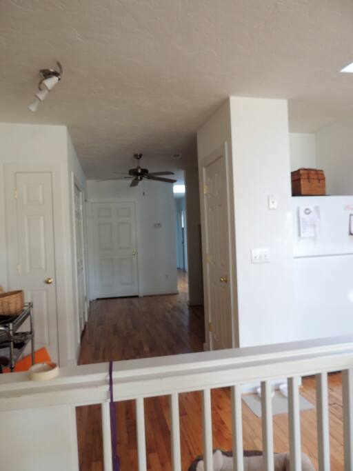 hallway to bedrooms
from open kitchen and living room area.