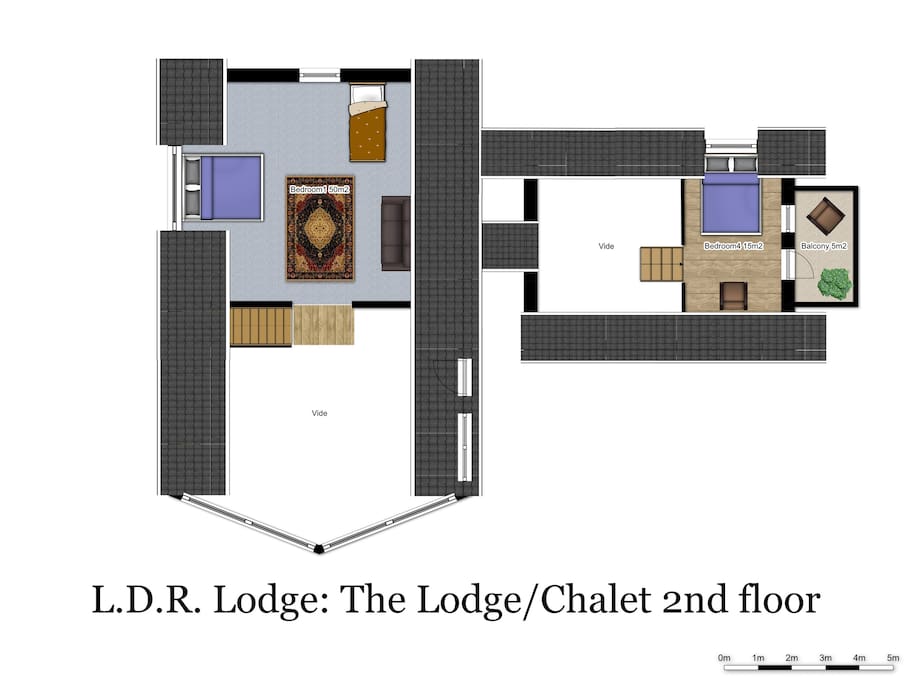 Floorplan The Lodge/Chalet upstairs