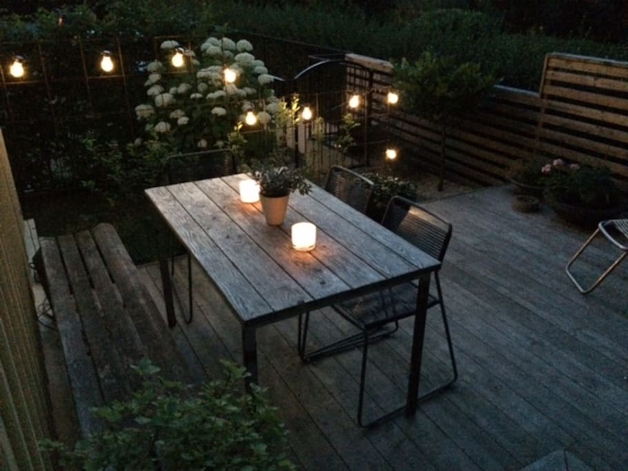 Big and nice porch for dinners in the evening sun