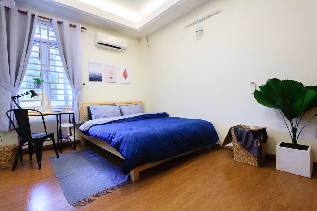 Cozy bed and working space for you