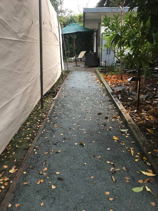 Pathway to the Casita, Privacy screen separates you from the Main house