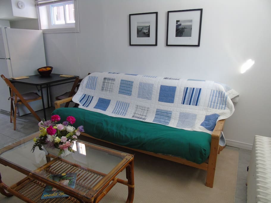 Futon and table