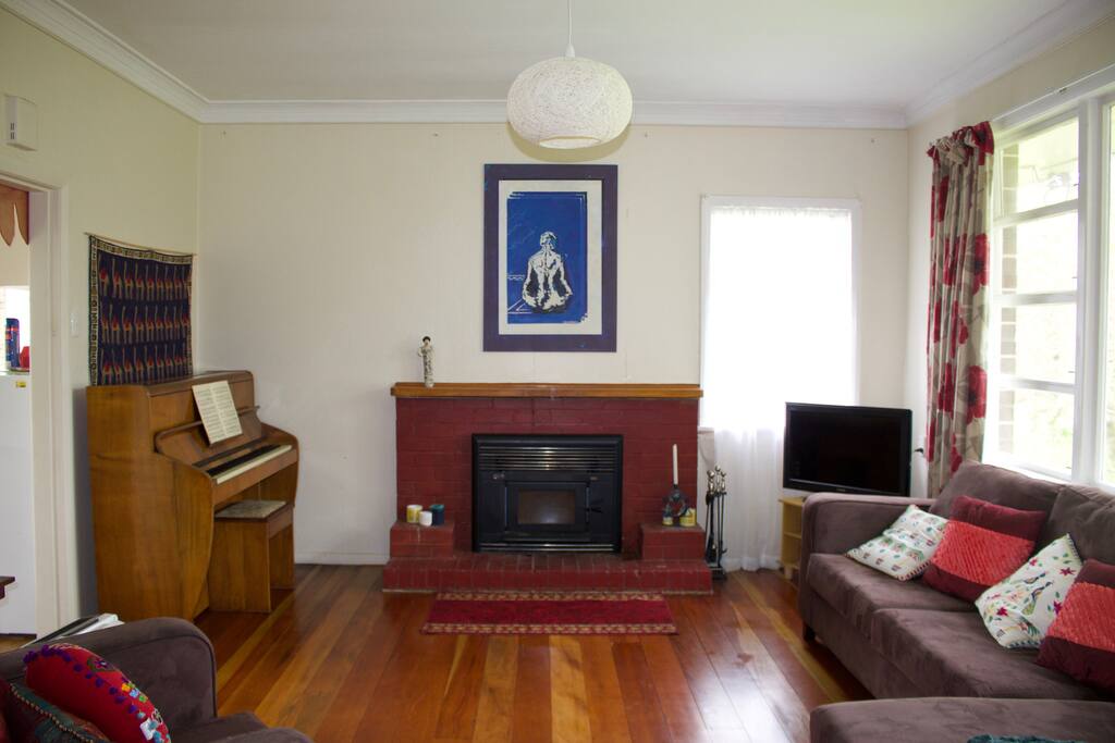 Lounge with a woodburner