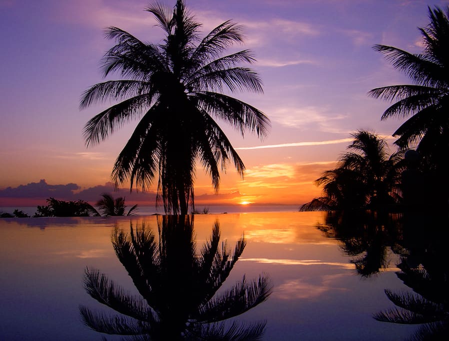 Sunset at the pool
