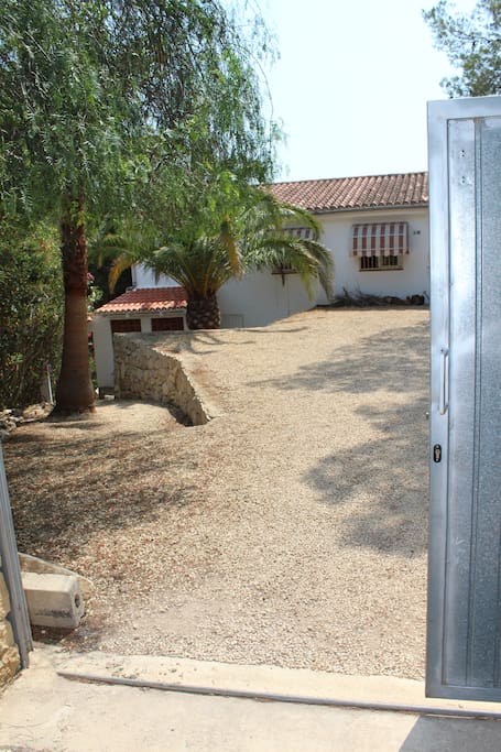 Entrance parking space.