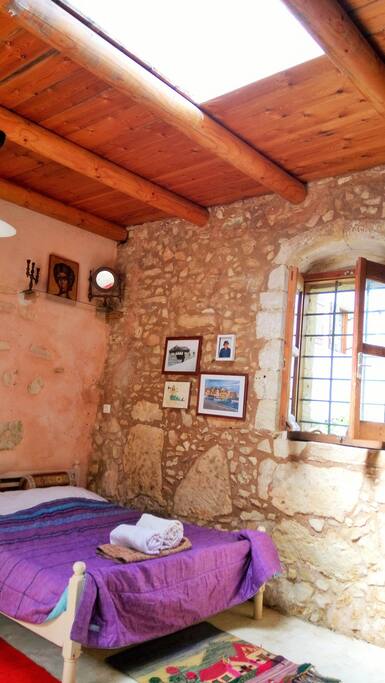 Main bedroom: where you sleep under the moonlight and the night sky!