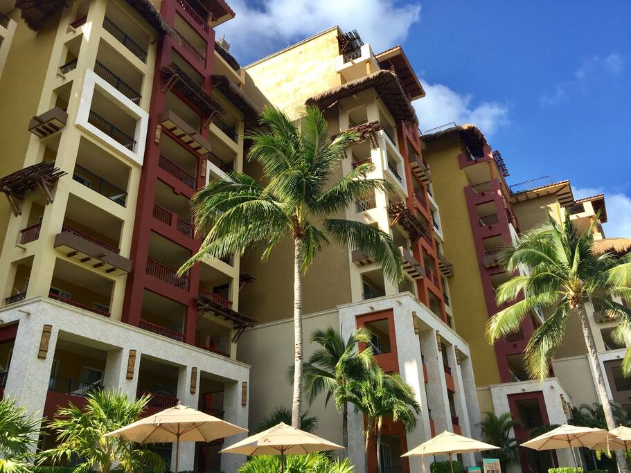 Looking up at vacation units