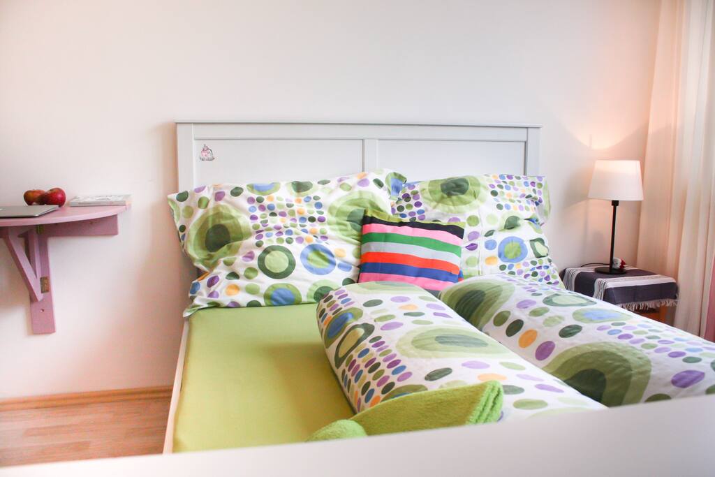 In your comfortable and stylishly colorful double-bed