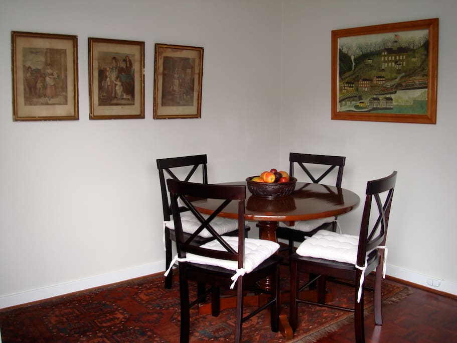 Dining table is also a great place to work with a laptop.