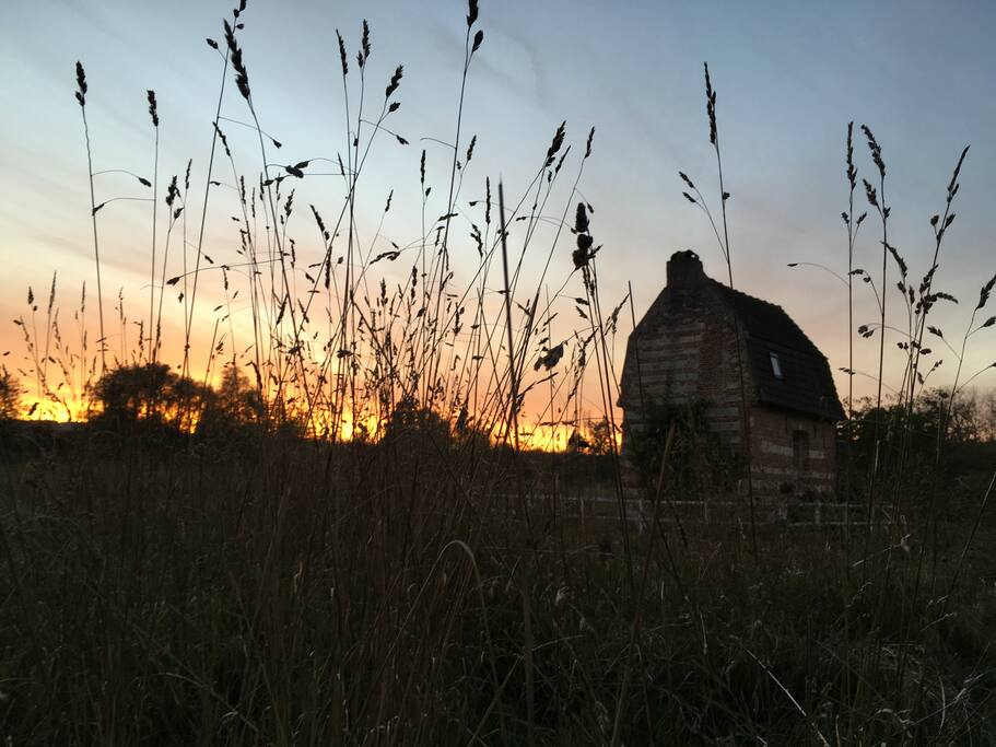 Coucher de soleil devant le nid d'amour