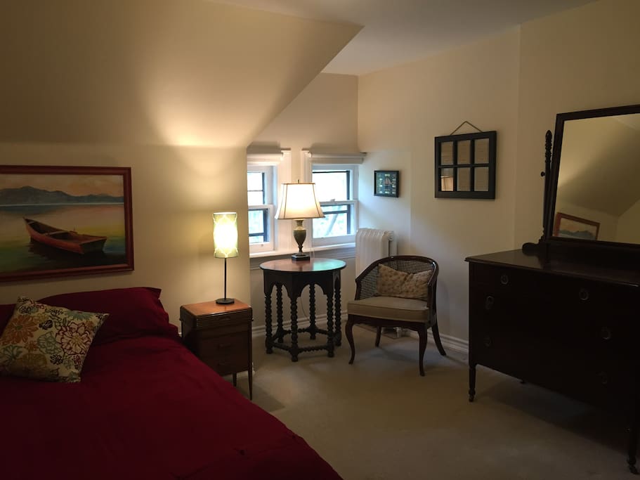 Large private bedroom with double bed.