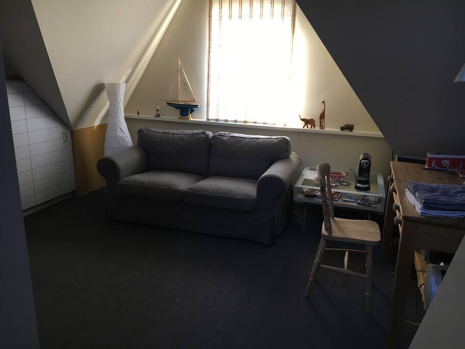 La chambre avec bureau et divan