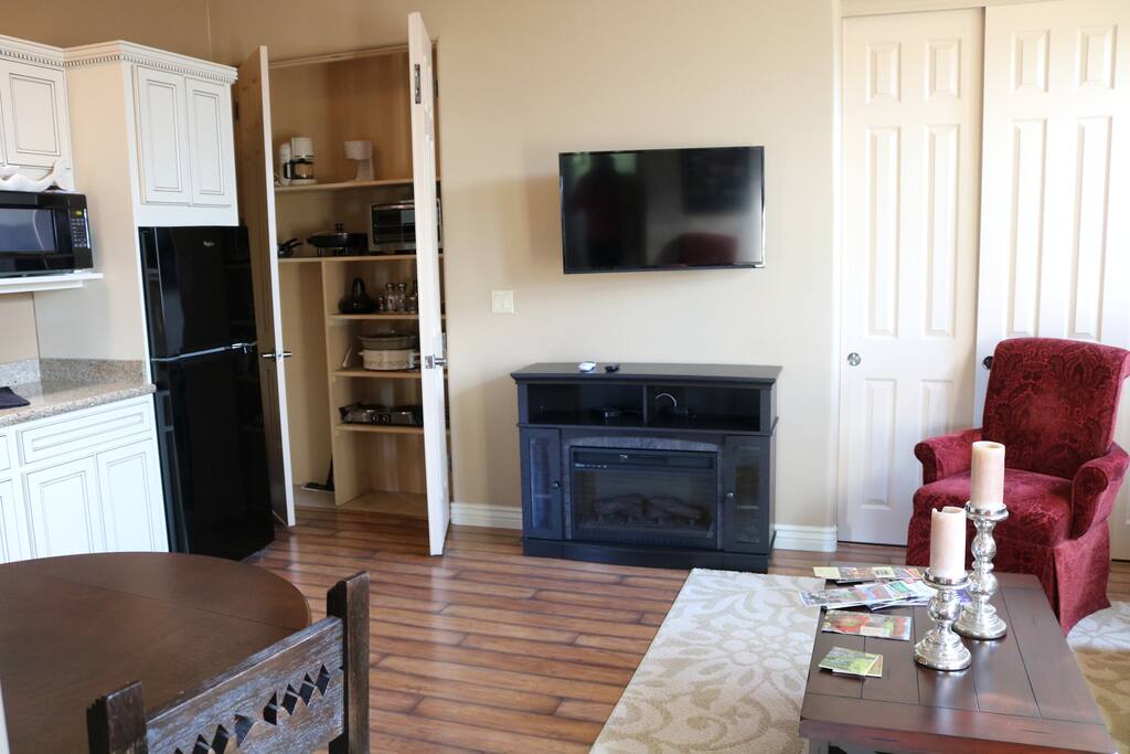 Large pantry with door open