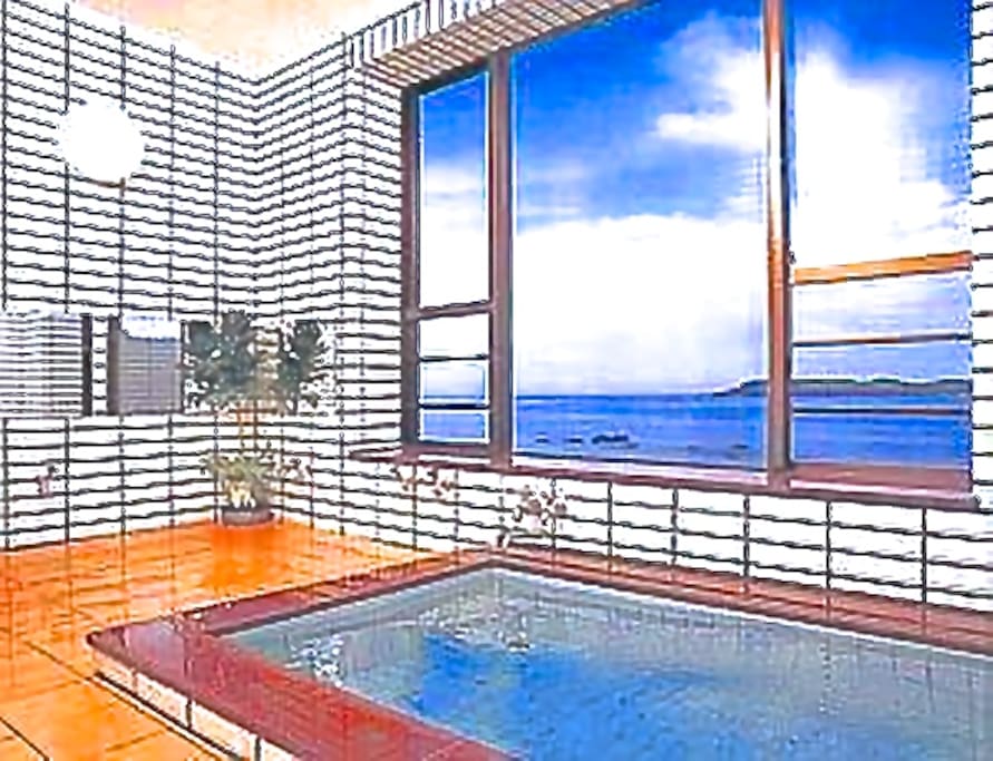 オーシャンビューの大浴場もご利用頂けます。旅の疲れを癒して下さい。