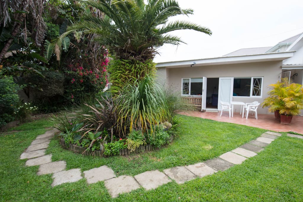 The Cottage offers use of a Weber braai and has some outdoor seating to enjoy the garden.