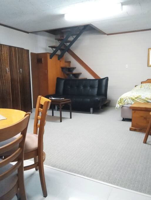 A view of the room from kitchenette