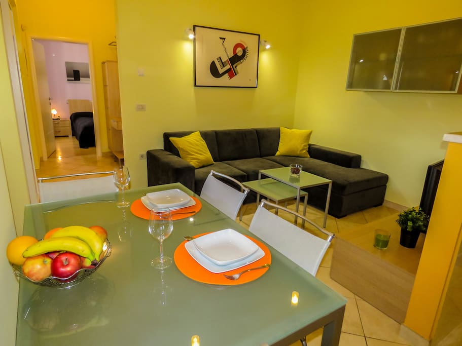 Living room, dining room