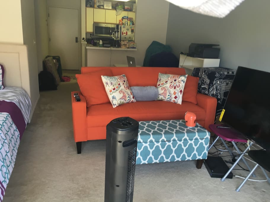 Living space with cable tv