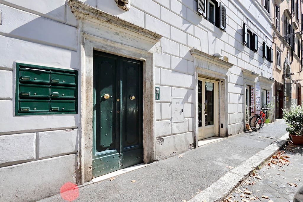 Street view and building door