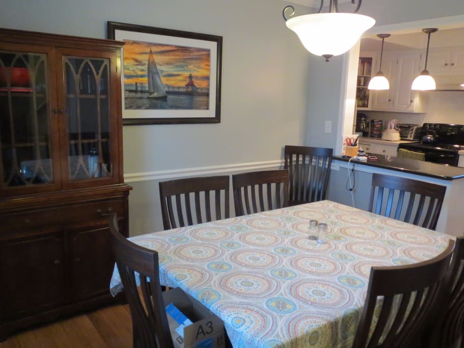 Dining room. Table expands if needed.