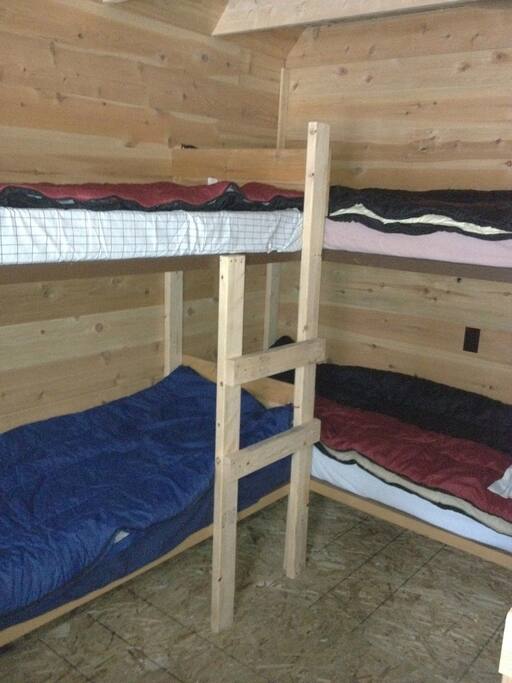 Bunk beds in cabin 1