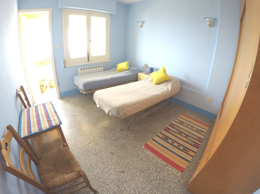 twin or double bedroom with south-facing balcony