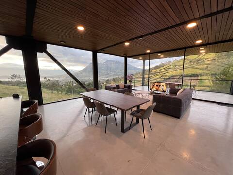 Modern retreat with Andean mountain & lake views!
