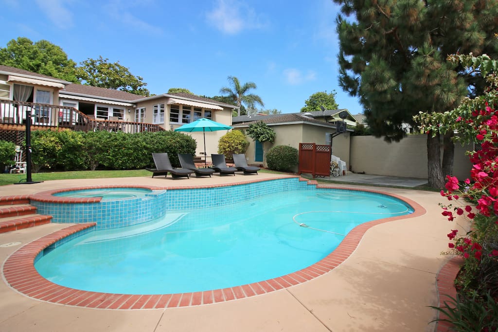Sunny, south-facing pool and spa