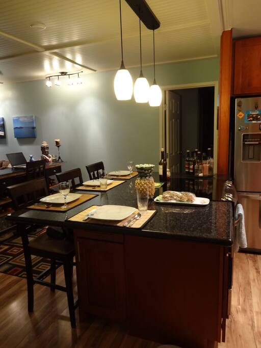 Cook and eat at center Island