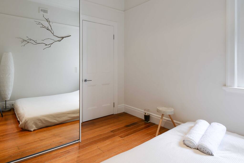 Your bedroom is light and bright with a comfortable queen size bed.