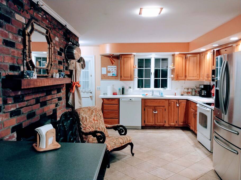 kitchen with corner island